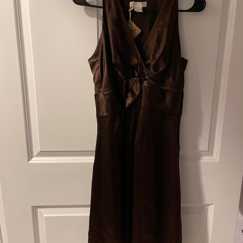 Ann Taylor satin brown dress